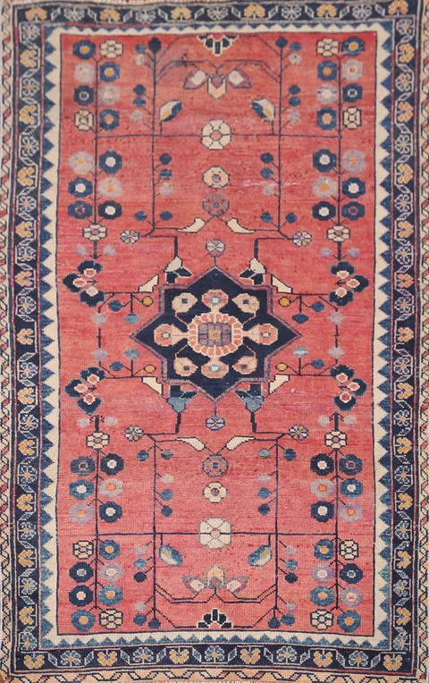 Handmade Wool Hamedan Persian Accent Rug 4x6