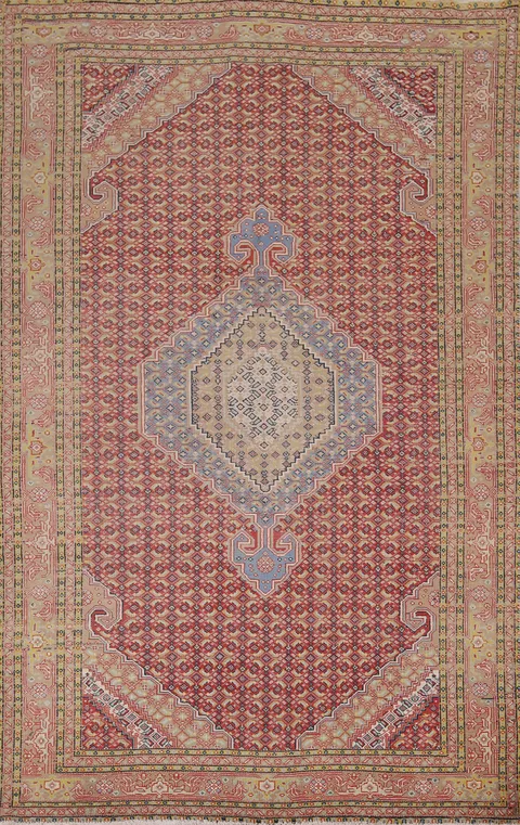 Vintage Geometric Tabriz Persian Area Rug 6x10