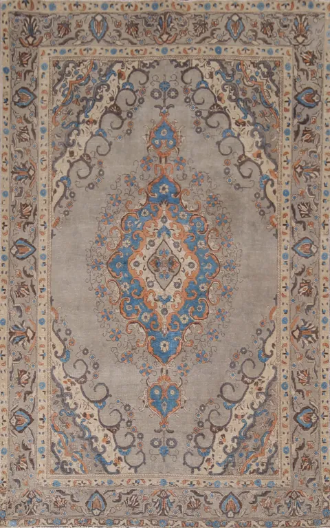 Distressed Wool Tabriz Persian Area Rug 7x10