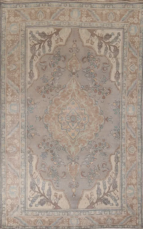 Vintage Wool Tabriz Persian Area Rug 7x10