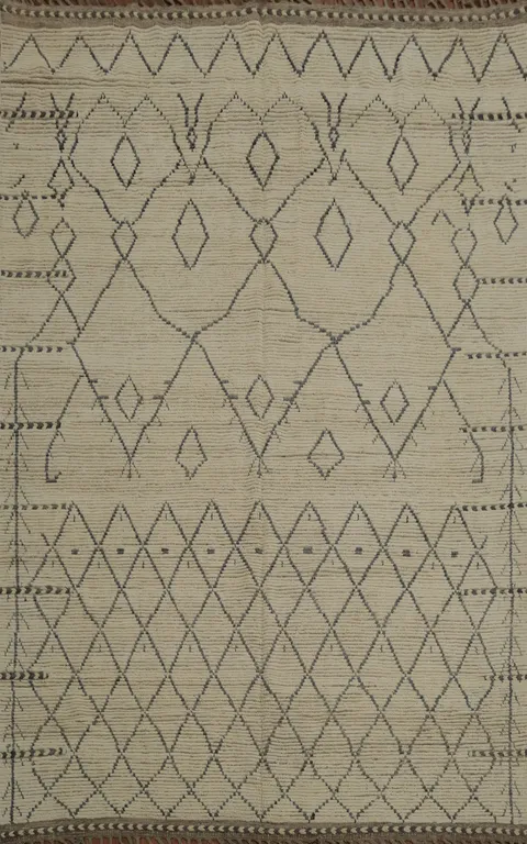 Handmade Moroccan Area Rug 8x11 Elegance and Classic Charm
