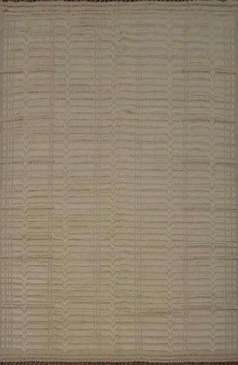 Earth Tone Wool Moroccan Living Room Rug 8x10