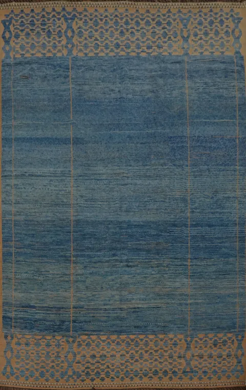 Stylish Blue Moroccan Large Rug 12x16 to Enhance Room Ambiance