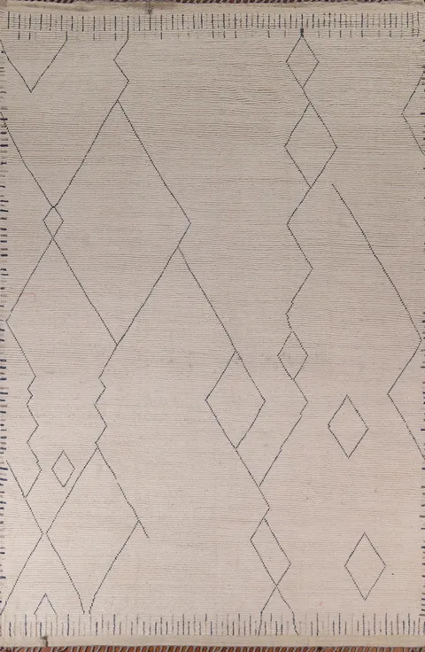 Earth Tone Wool Moroccan Handmade Area Rug 9x13