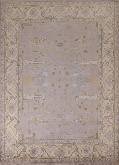 Earth Tone Wool Oushak Indian Area Rug 8x10