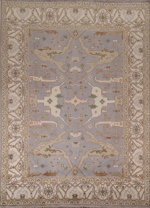 Vintage Elegance: Handwoven Rug With Intricate Floral Patterns 8x10