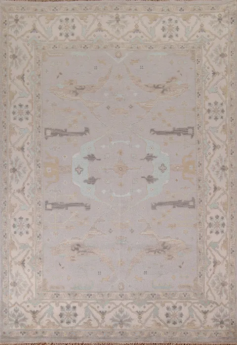 Earth Tone Wool Oushak Indian Area Rug 8x10