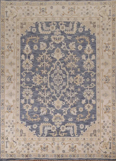 Handmade Blue Oushak Indian Area Rug 8x10
