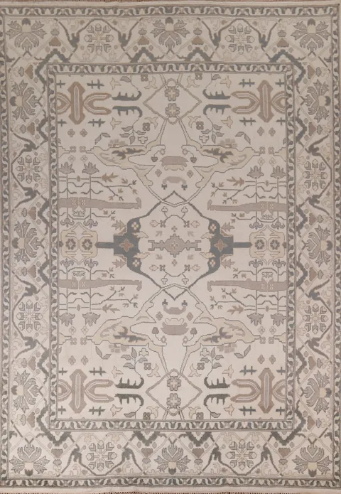 Earth Tone Handmade Oushak Wool Area Rug 9x12