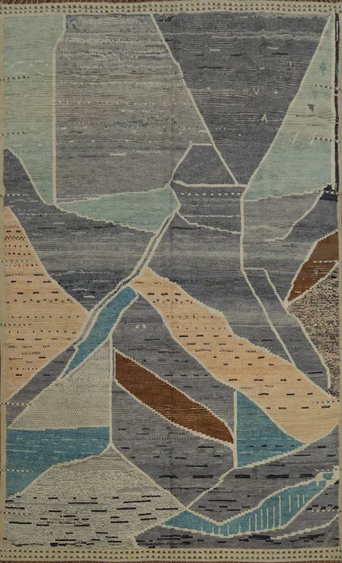 All-Over Abstract Moroccan Oriental Large Rug 10x15