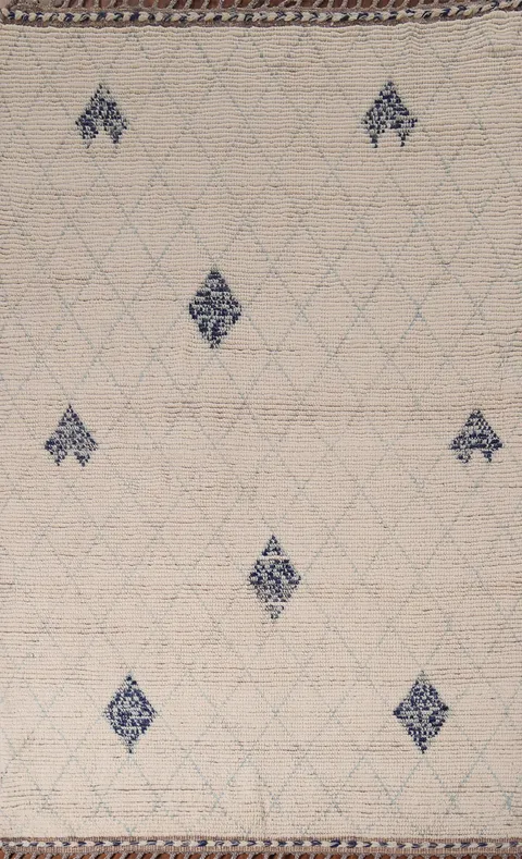 All-Over Trellis Wool Moroccan Oriental Area Rug 5x8