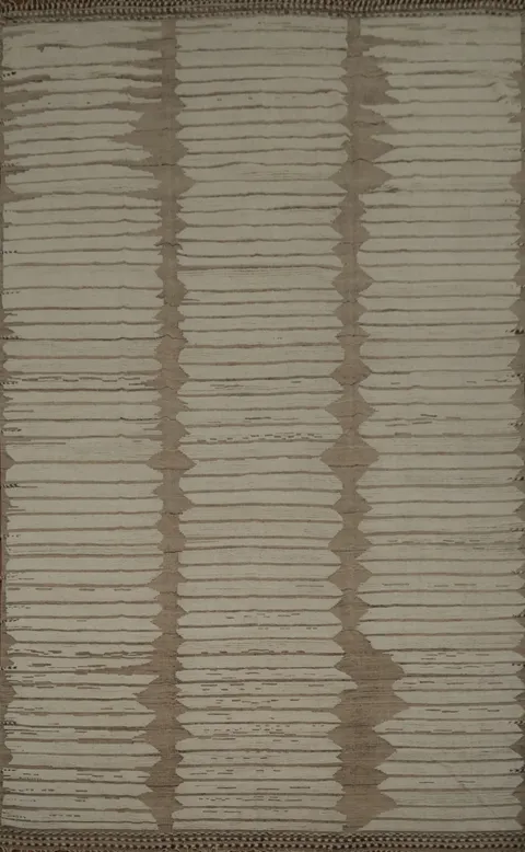 All-Over Striped Moroccan Handmade Large Rug 13x20