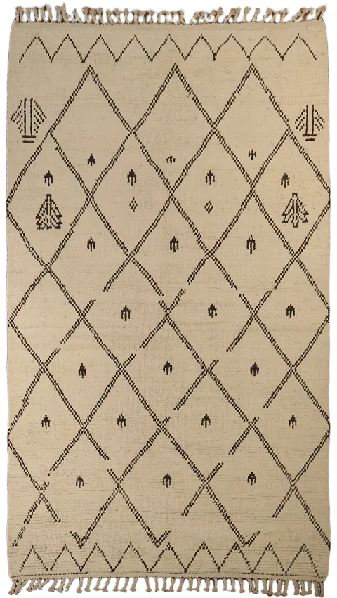 Chic Moroccan-Style Diamond Motif Modern Rug 5'x9'