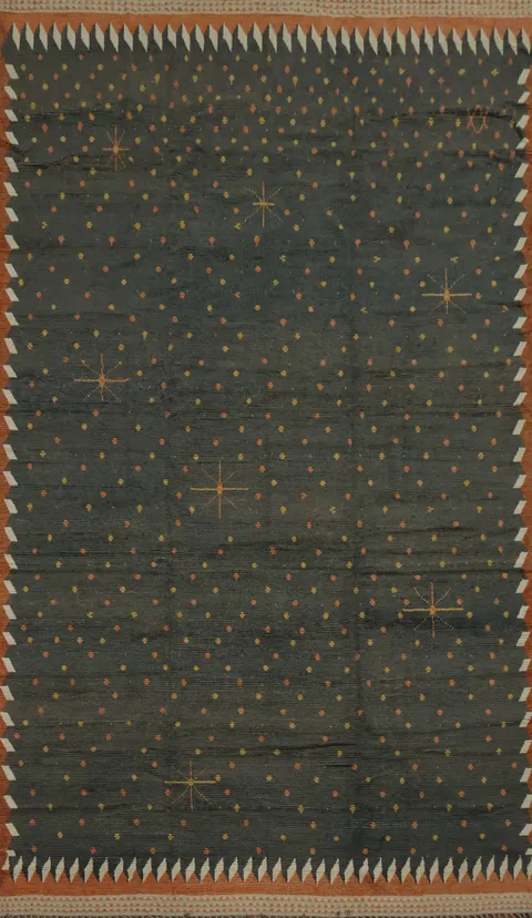 All-Over Striped Gray Moroccan Large Modern Rug 12x19