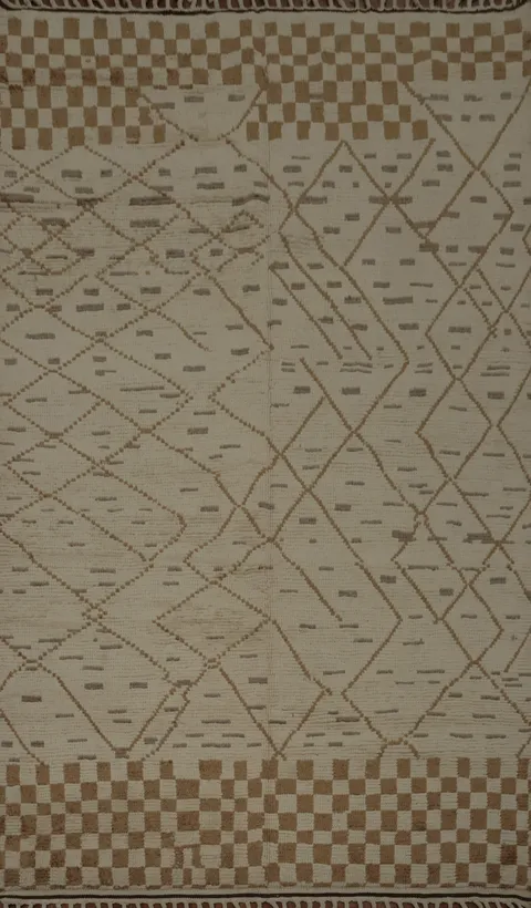 All-Over Wool Moroccan Abstract Area Rug 6x10