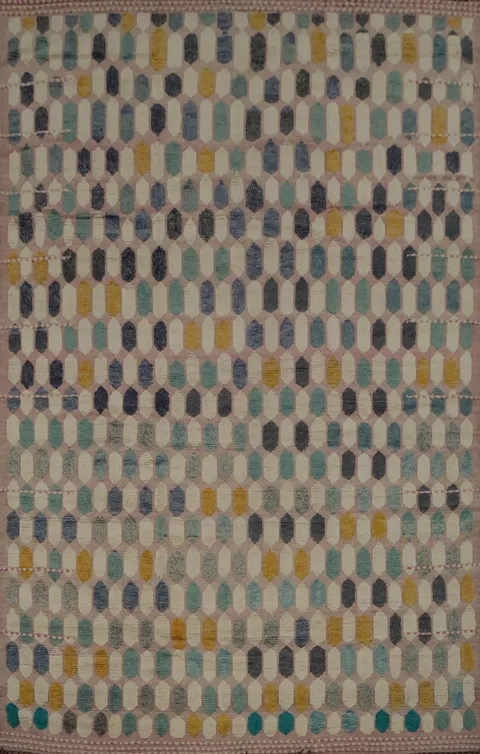 Multicolor Geometric Moroccan Large Rug 12x16 Perfect for Modern Decor