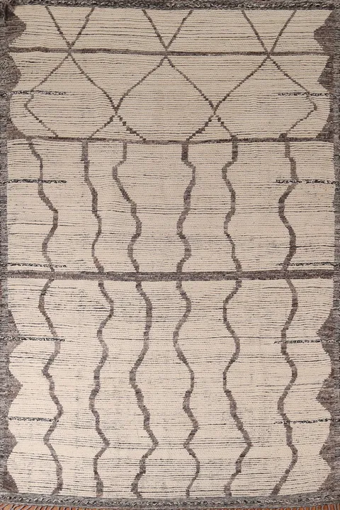 All-Over Striped Moroccan Abstract Area Rug 8x11
