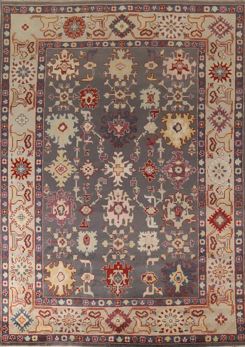 All-Over Gray Oushak Oriental Area Rug 9x12