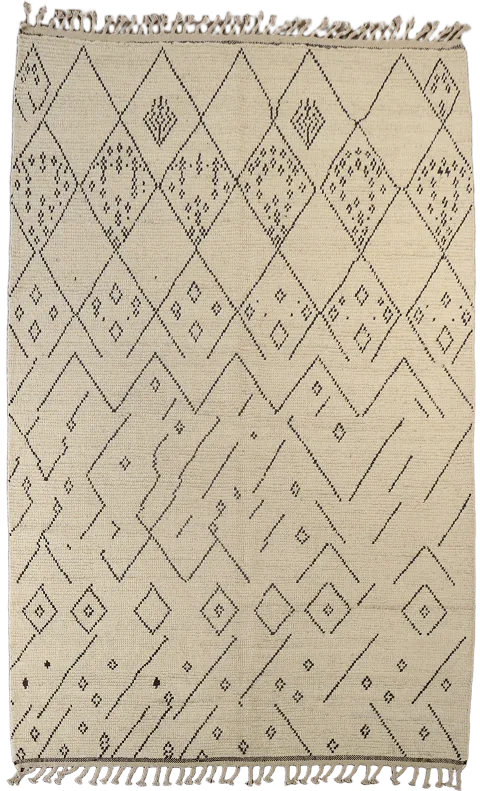 Handmade Trellis Wool Moroccan Area Rug 6x10