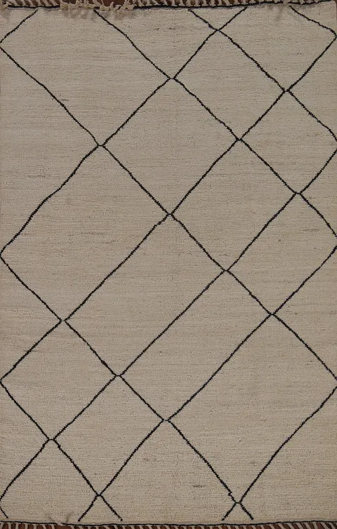 Trellis Wool Moroccan Oriental Area Rug 6x8