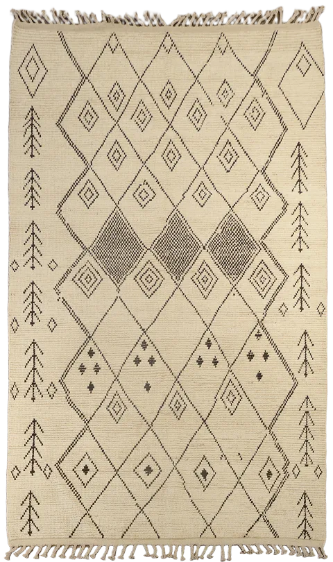 All-Over Trellis Wool Moroccan Area Rug 6x9