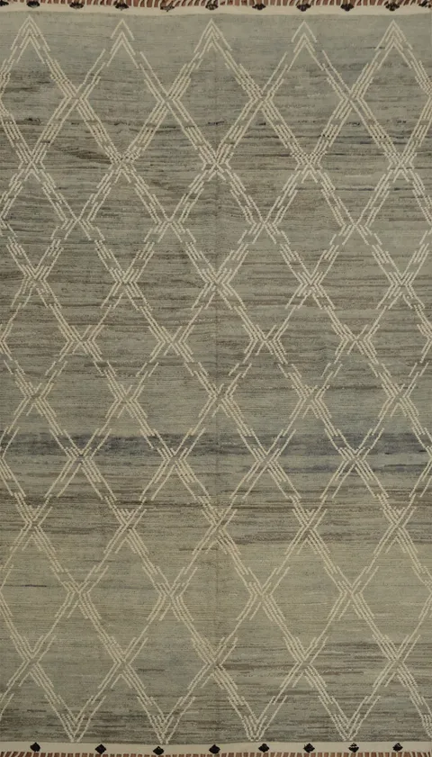 Geometric Moroccan Large Rug 10x15 in Neutral Shades for Stylish Interiors