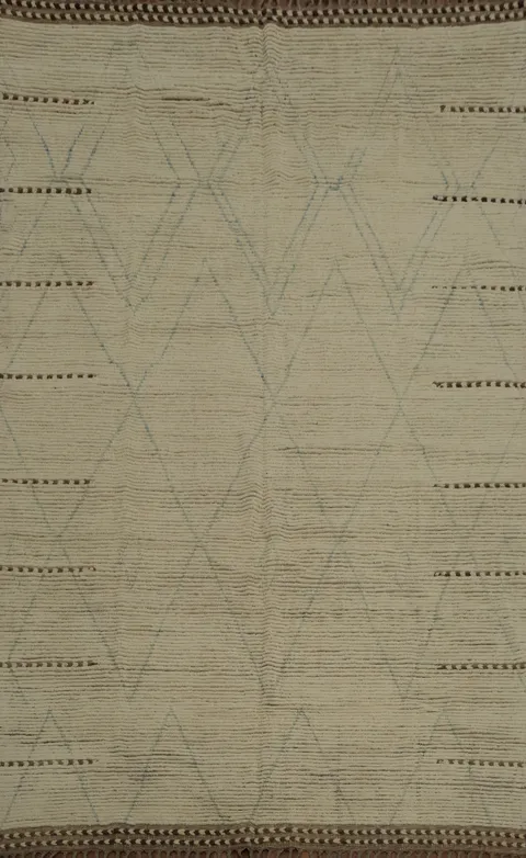 Handcrafted Moroccan Area Rug 8x11 Elegant Subtle Geometric Patterns