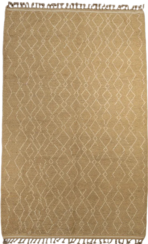 Earth Tone Wool Moroccan Oriental Area Rug 6x10