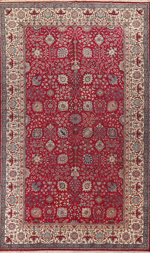 Handmade Floral Tabriz Persian Large Rug 10x16