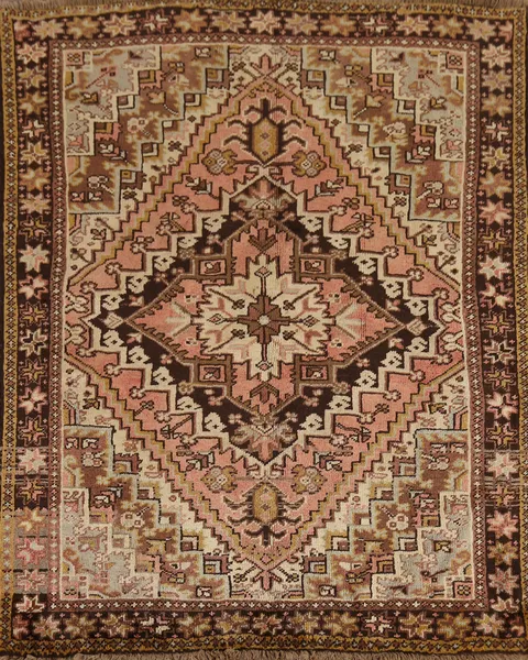 Geometric Wool Heriz Persian Square Rug 5x5