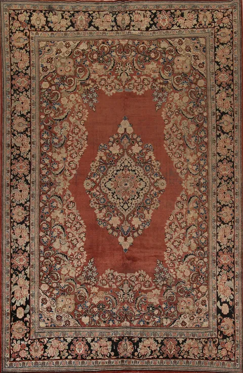 Antique Orange Mahal Persian Area Rug 9x13