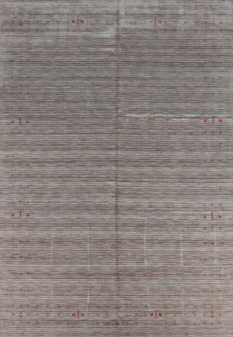 Striped Wool Gabbeh Indian Area Rug 9x12