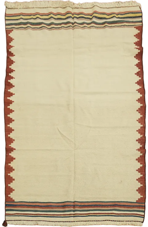 Nomadical Flat Pile Kilim Persian Rug 4x6
