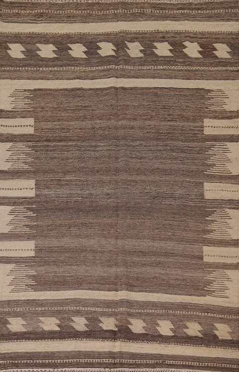 Hand-Woven Nomadical Kilim Persian Area Rug 5x8