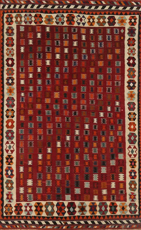 Vegetable Dye Kilim Qashqai Persian Area Rug 6x10