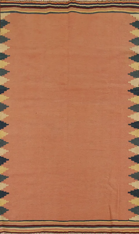 Flat Weave Pile Kilim Qashqai Nomadic Persian Rug 5x8
