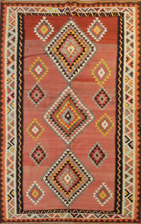 Vegetable Dye Kilim Qashqai Persian Area Rug 5x8