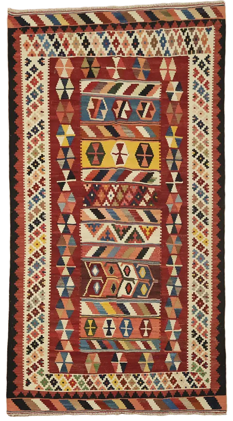 Vegetable Dye Kilim Qashqai Persian Area Rug 5x8