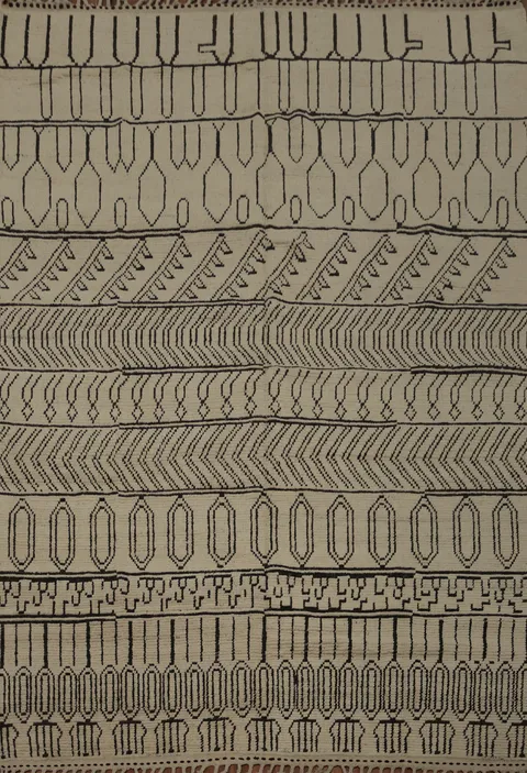 Moroccan Area Rug 8x10 with Tribal Geometric Pattern Charm