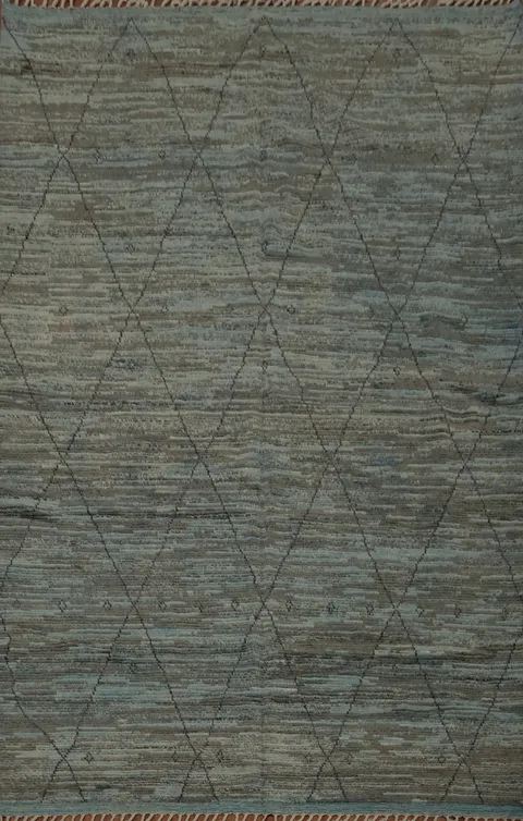All-Over Trellis Striped Moroccan Area Rug 8x11