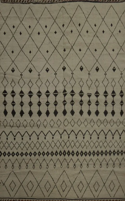 Trellis Wool Moroccan Living Room Area Rug 8x11