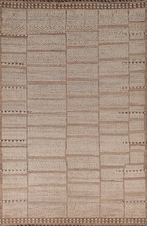 All-Over Striped Moroccan Living Room Area Rug 6x9