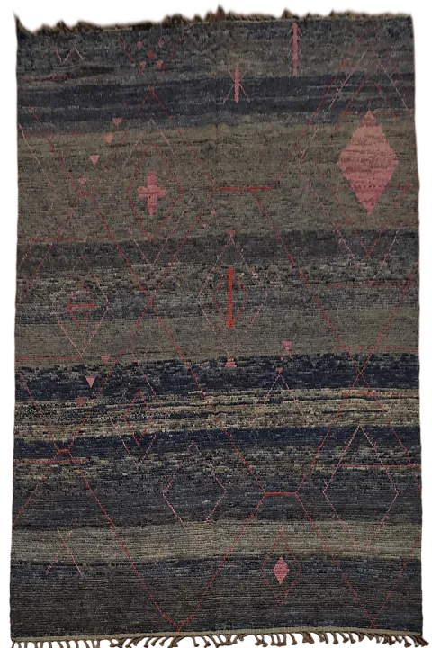 Artistic Dark Moroccan Area Rug 8x12 for Modern Home Decor