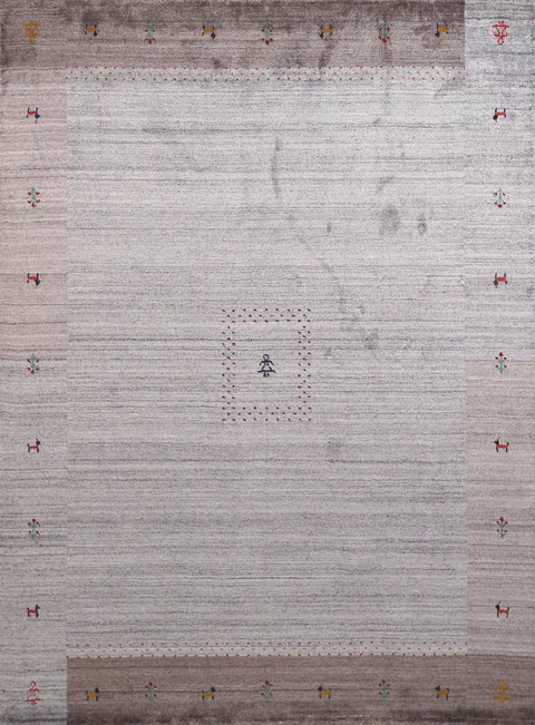 Striped Wool Tribal Gabbeh Indian Area Rug 7x8
