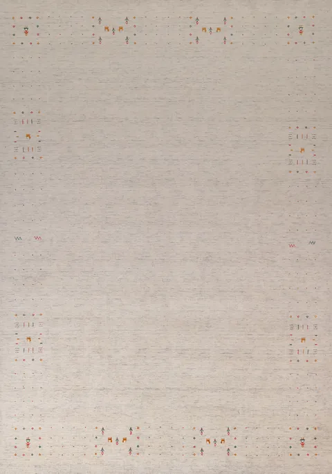 Tribal Ivory Gabbeh Indian Area Rug 9x12