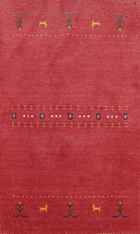 Handmade Pink Gabbeh Indian Accent Rug 3x5