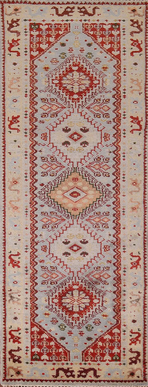 Geometric Heriz Serapi Oriental Runner Rug 3x8