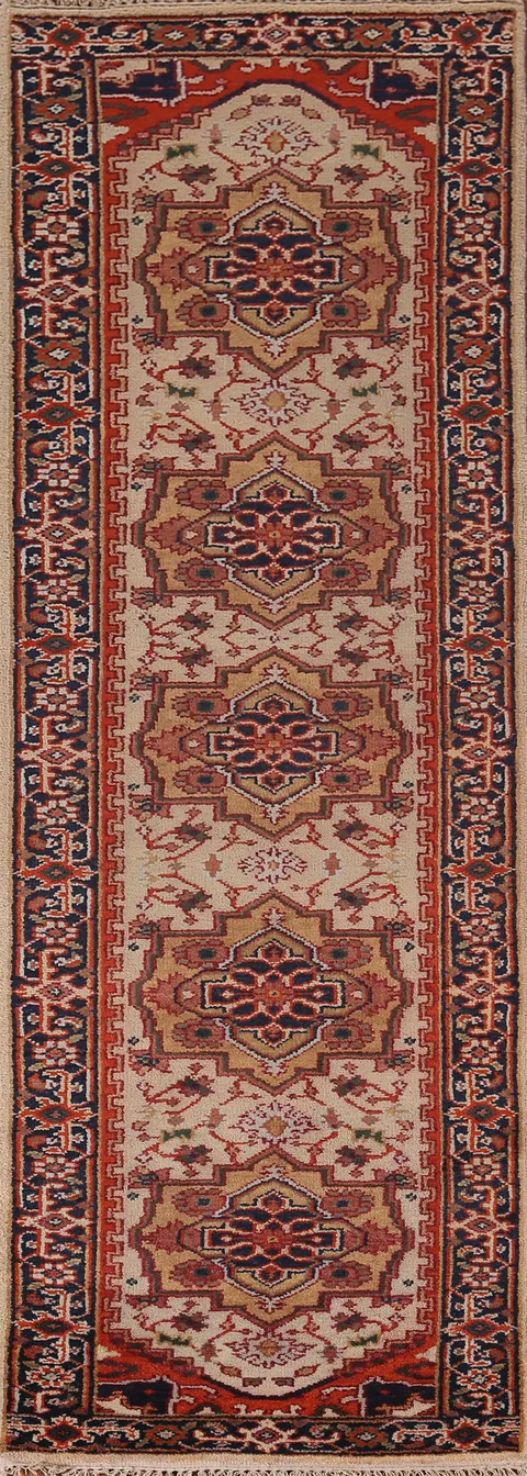 Geometric Heriz Serapi Oriental Runner Rug 3x10