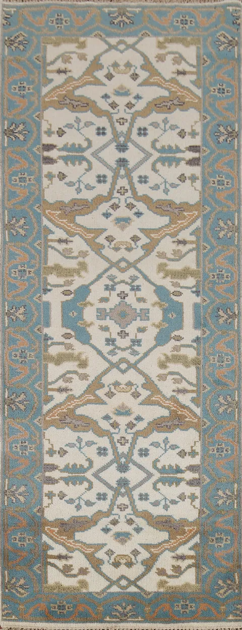 All-Over Oushak Indian Runner Rug 3x8