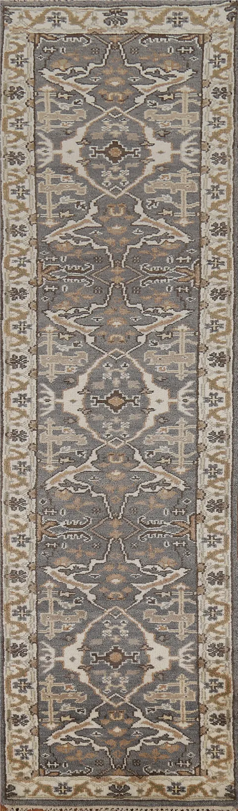 All-Over Gray Oushak Oriental Runner Rug 3x11
